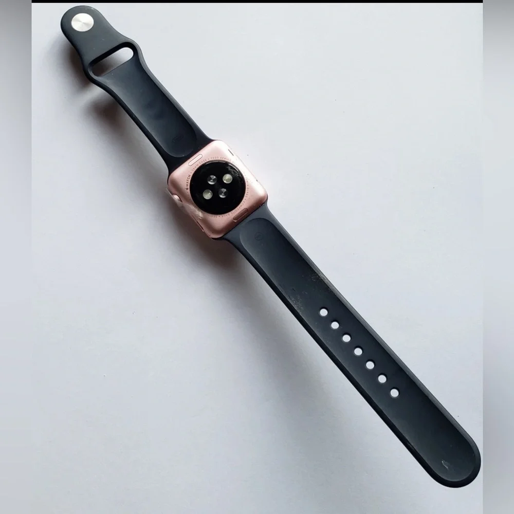 Apple Watch 38mm 7000 Series Rose Gold Black Band